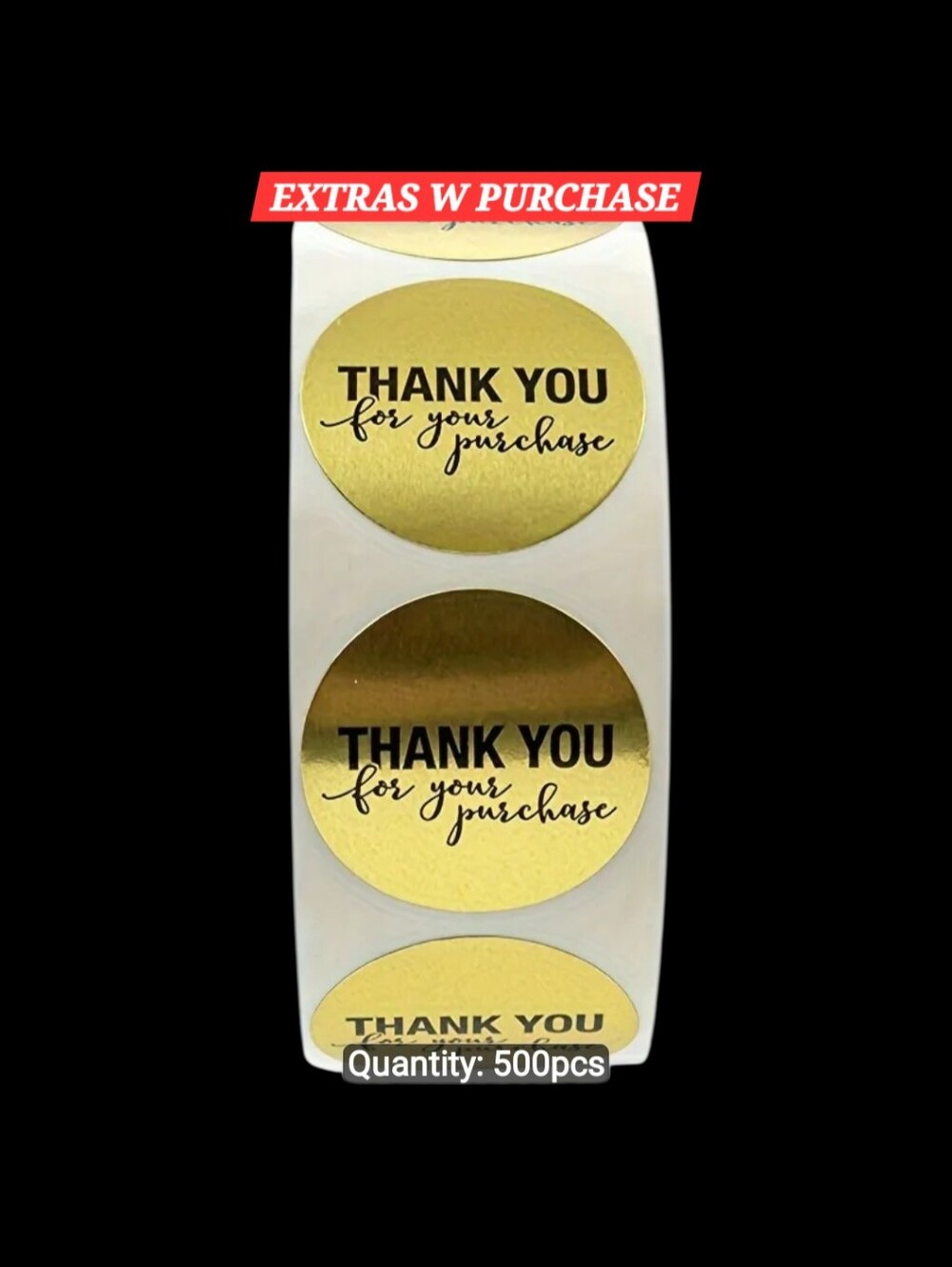 500ct. Gold "Thank You For Your Purchase" Bonus 3 Random Polymailers